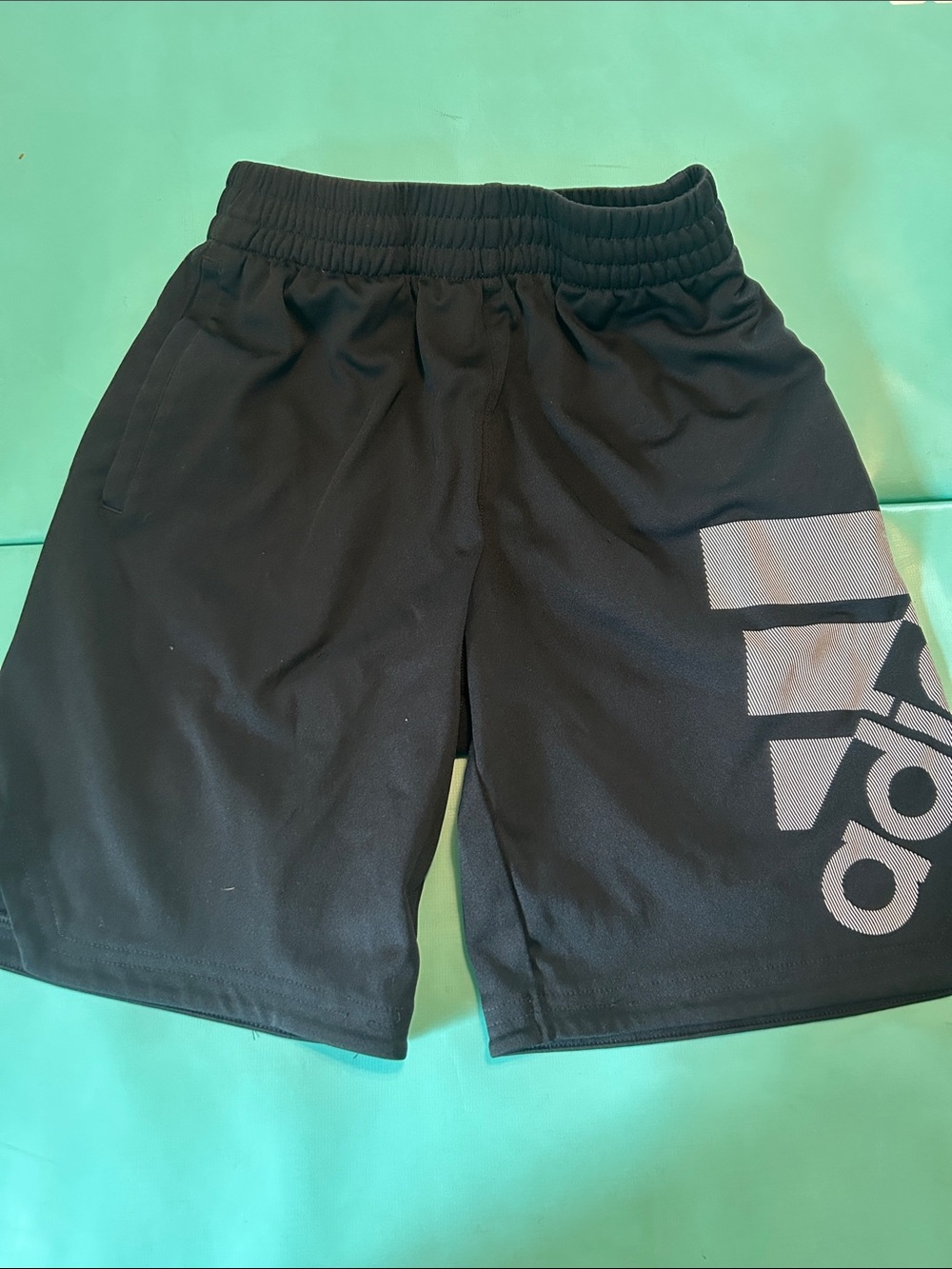 Adidas Black Athletic Shorts with Large Logo